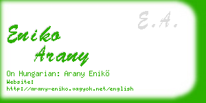 eniko arany business card